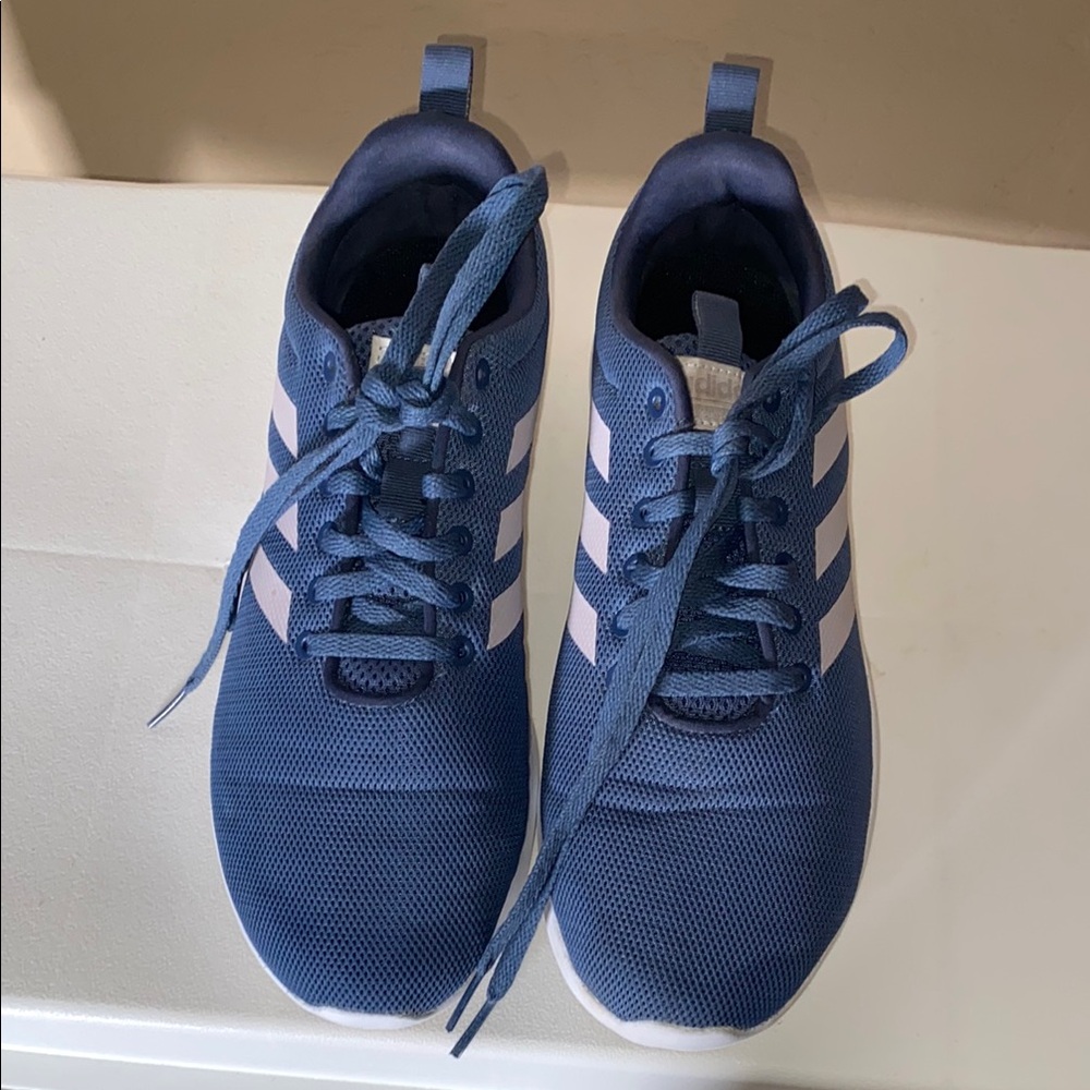adidas Blue and White Athletic Running Shoes with Breathable Mesh